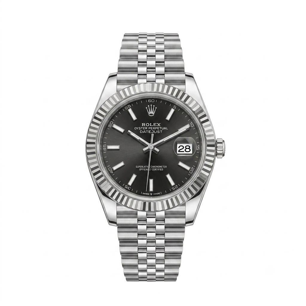 Rolex Datejust Paslanmaz Polad Lüks Kişi Saatı - Yaşıl Siferblat