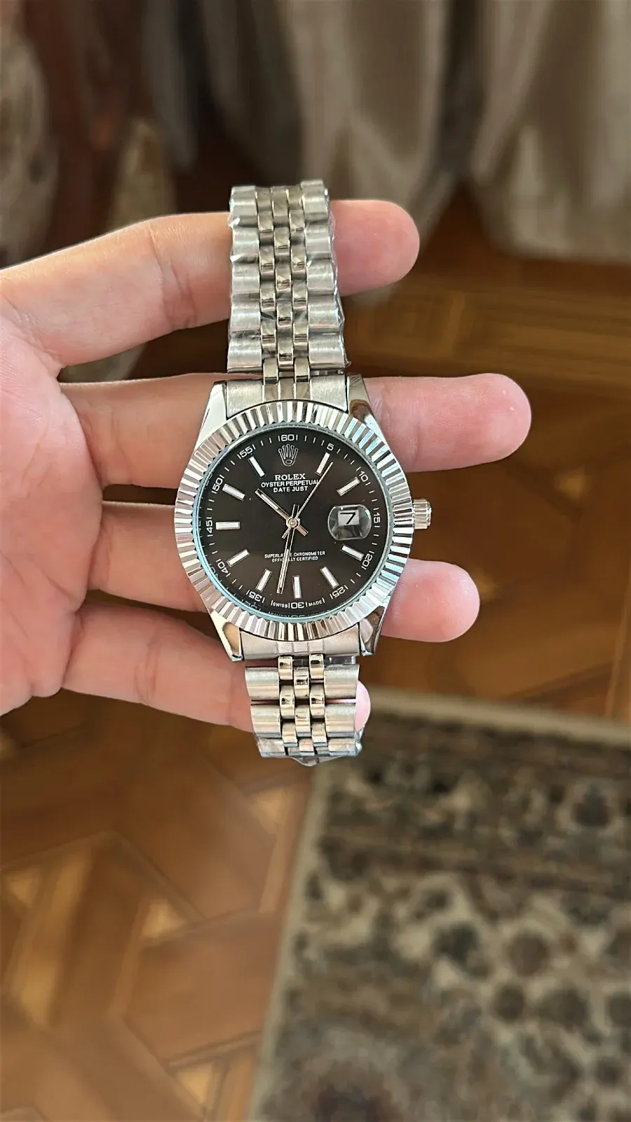 Qara siferblatlı (Black Dial / Motif) Rolex Datejust model A-Class — şəkil 2