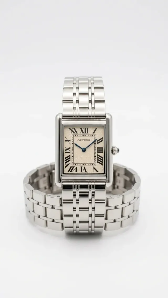 Cartier Tank Style Silver Dial – Premium A-Class Qol Saatı