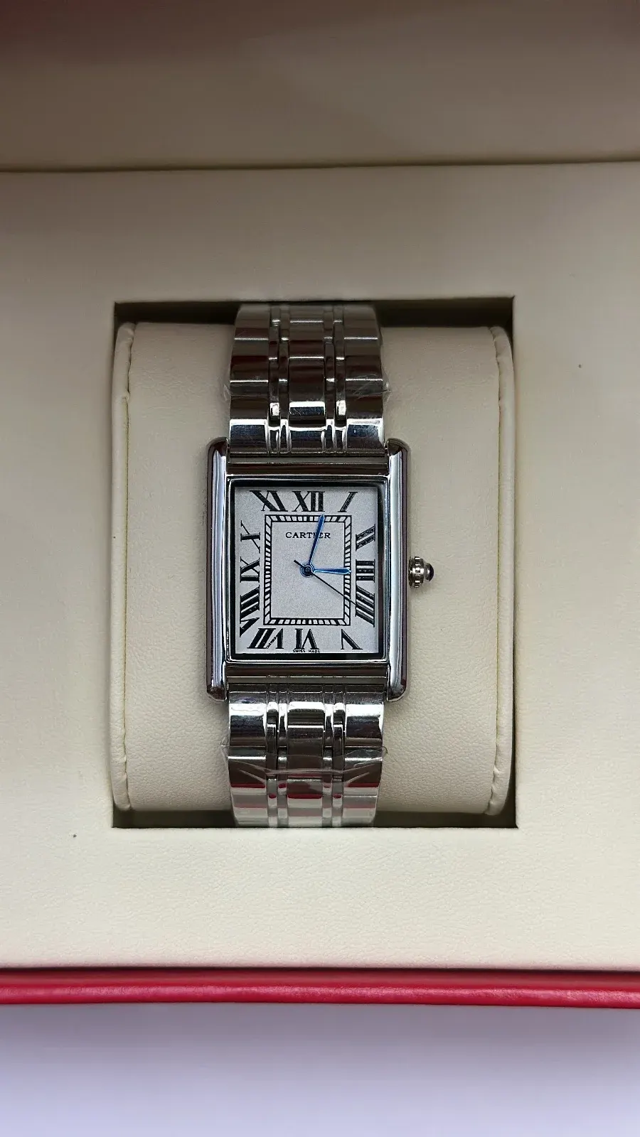 Cartier Tank Style Silver Dial – Premium A-Class Qol Saatı — şəkil 2