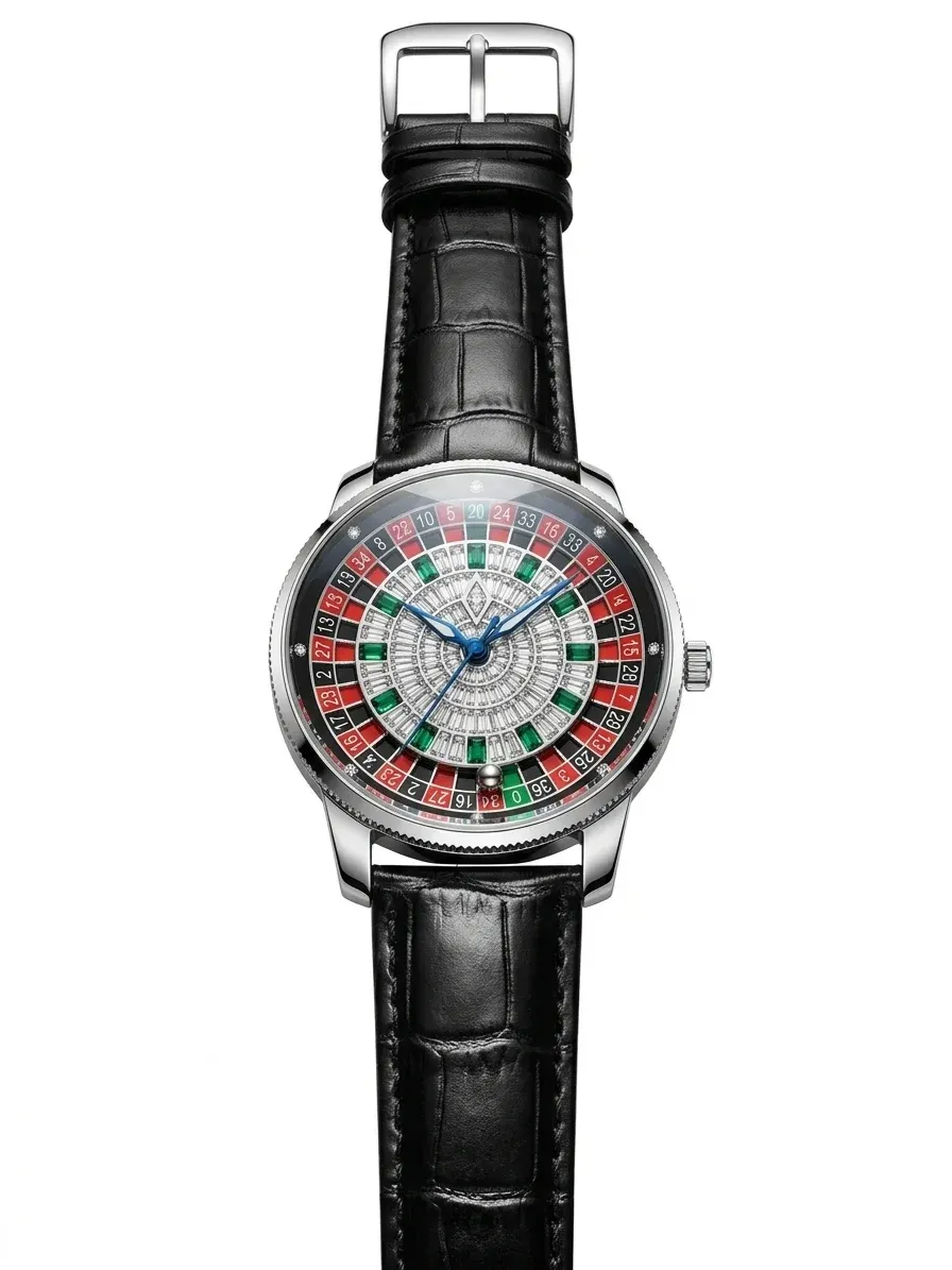 Casino Roulette Baguette Diamond – Premium A-Class Kişi Qol Saatı