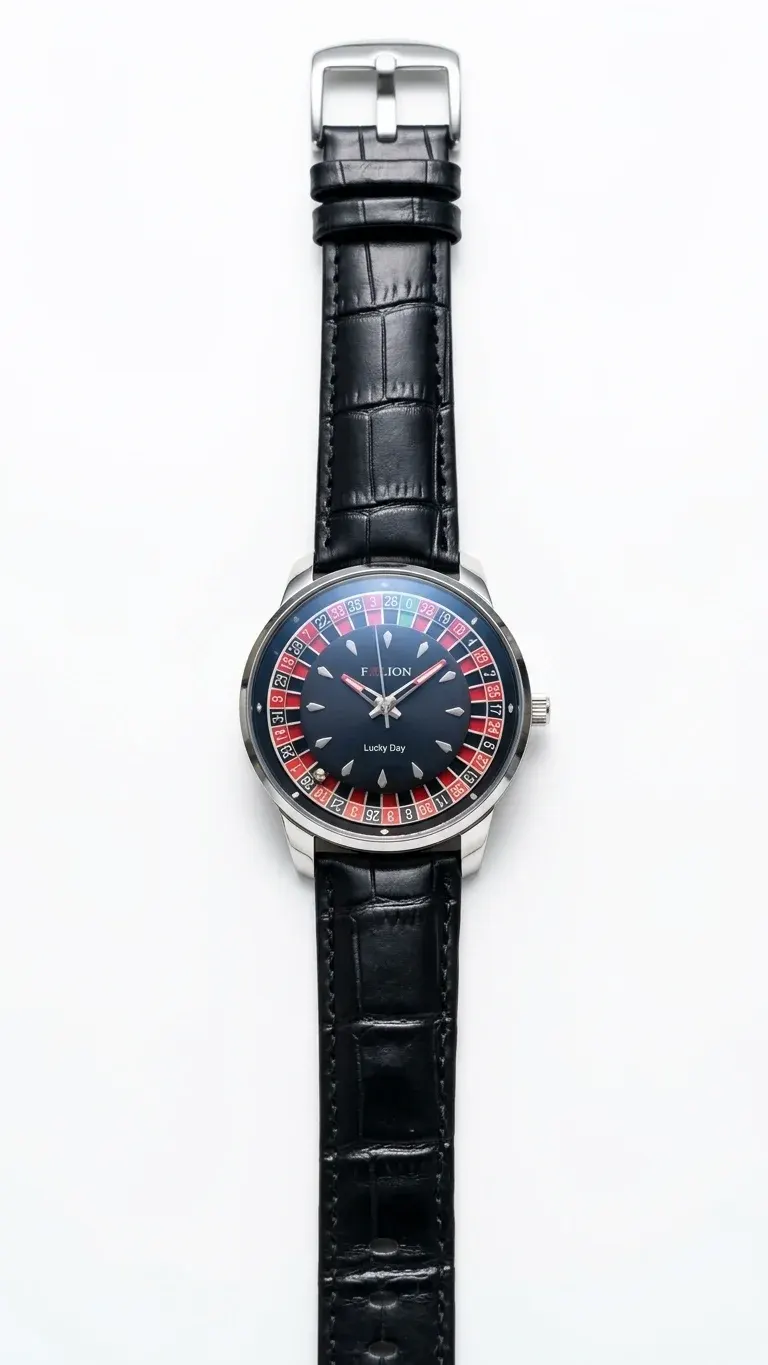 Casino Roulette "Lucky Day" Black Dial – Premium A-Class Kişi Qol Saatı