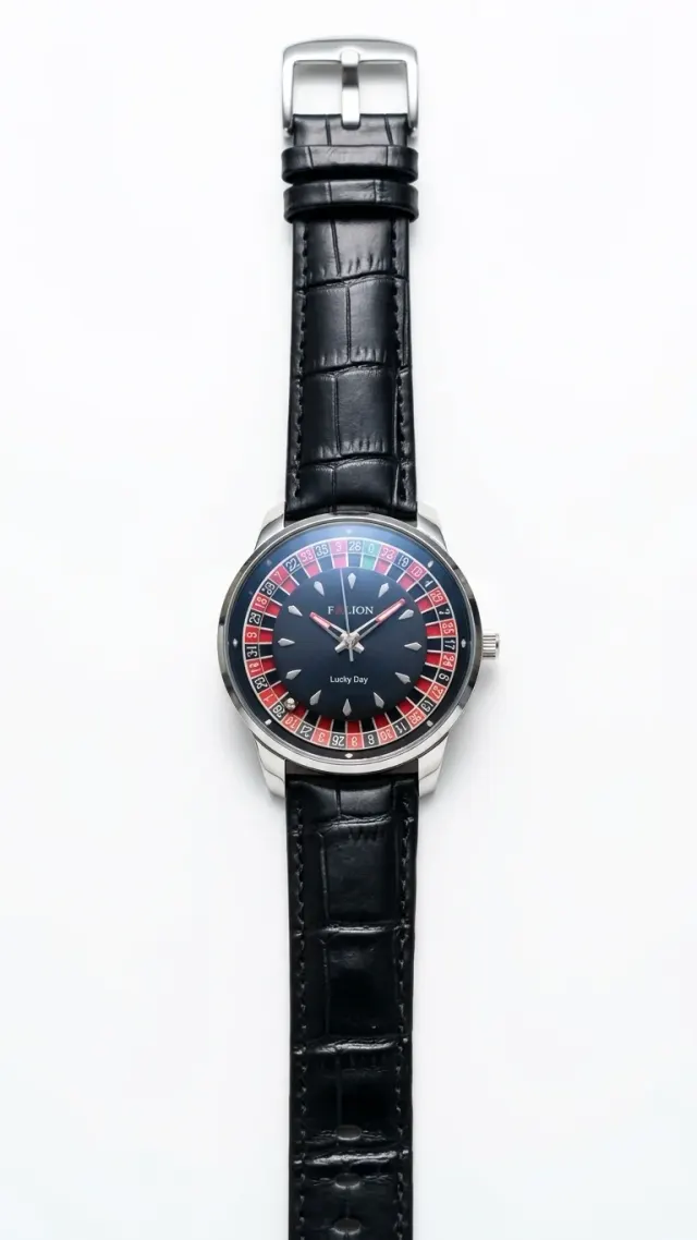 Casino Roulette "Lucky Day" Black Dial – Premium A-Class Kişi Qol Saatı