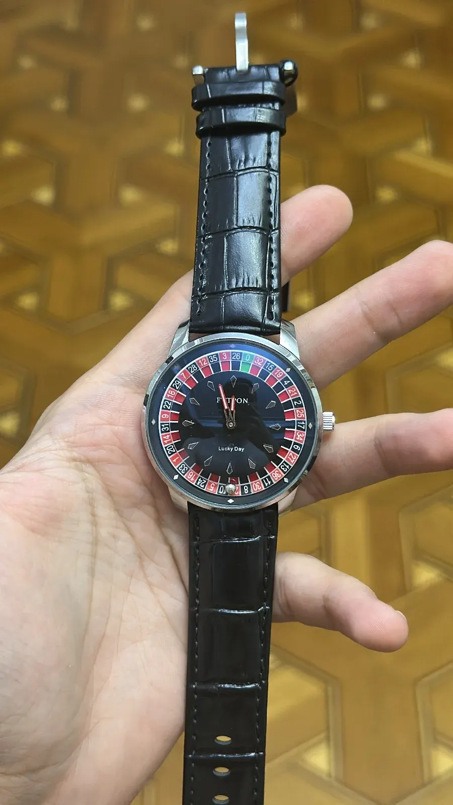 Casino Roulette "Lucky Day" Black Dial – Premium A-Class Kişi Qol Saatı — şəkil 3