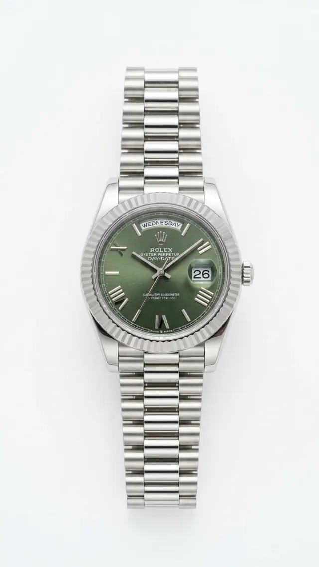 Rolex Day-Date Olive Green Dial – Premium A-Class Kişi Qol Saatı
