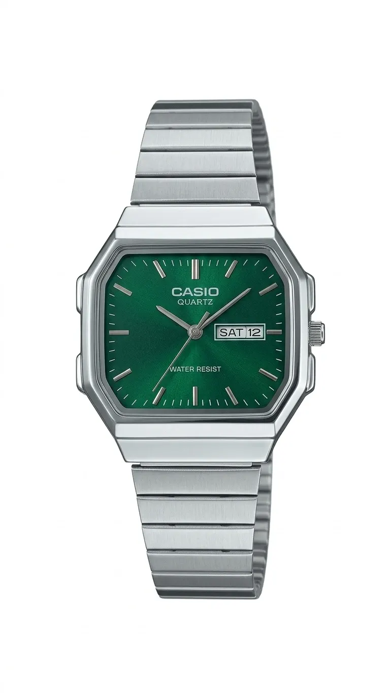 Casio Vintage Octagon Green Dial