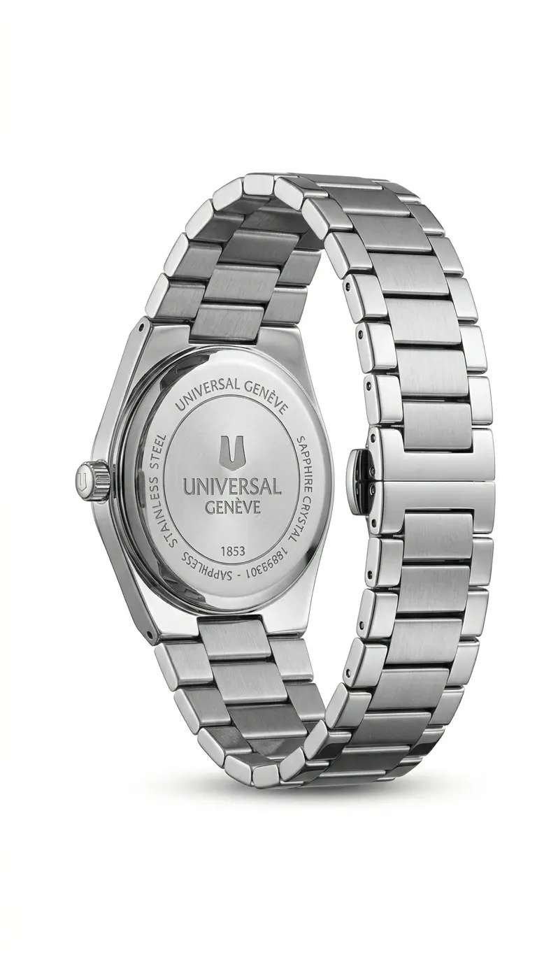 Universal Genève PRX Style Grey Waffle Dial – Premium Kişi Qol Saatı — şəkil 2
