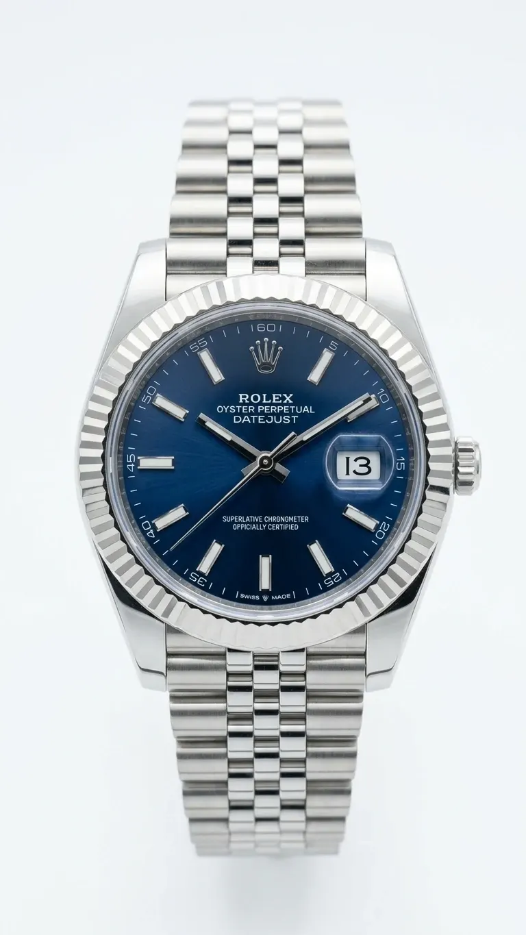 Rolex Datejust Blue Dial Fluted Bezel Jubilee – Premium A-Class Kişi Qol Saatı