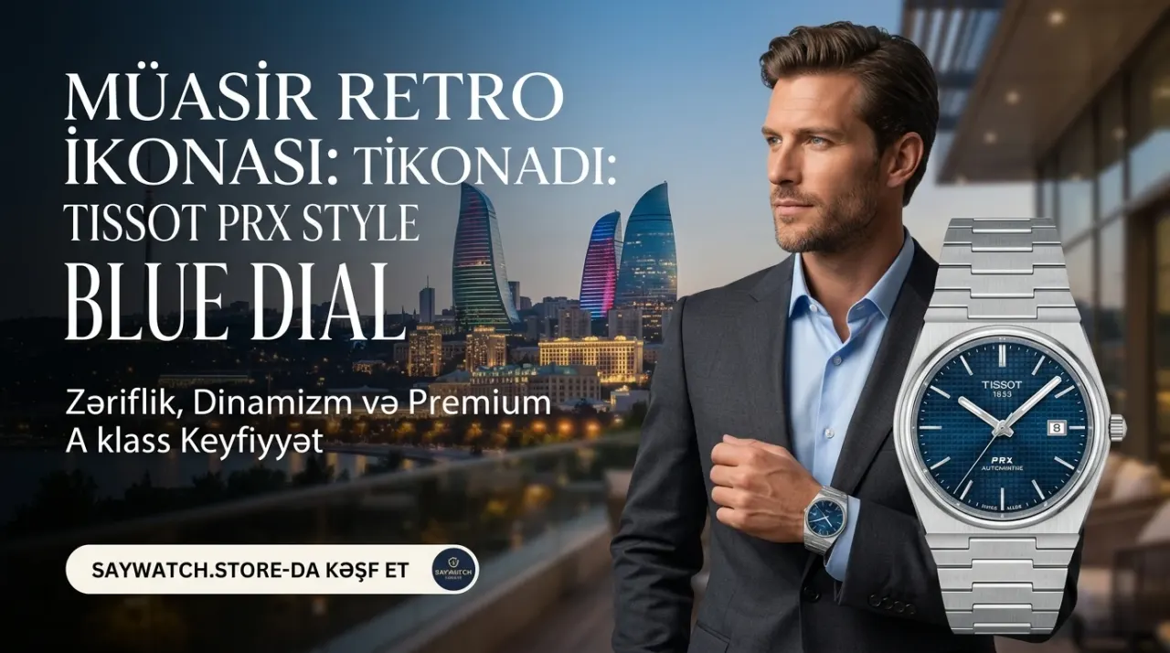Müasir retro ikonası: Tissot PRX Style Blue Dial Day-Date kişi qol saatı