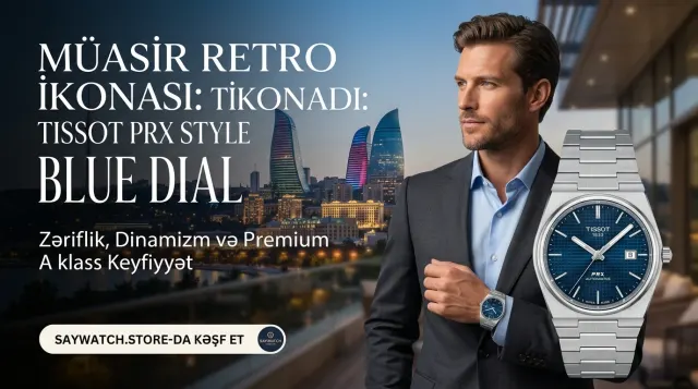 Müasir retro ikonası: Tissot PRX Style Blue Dial Day-Date kişi qol saatı