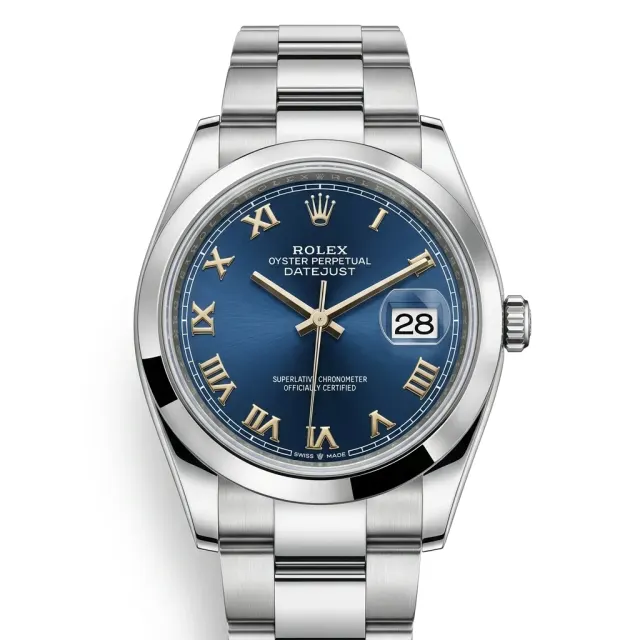 Rolex Datejust Blue Dial Roman Numerals Smooth Bezel – Premium A-Class kişi qol saatı