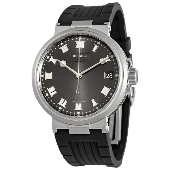 Breguet Marine Titanium qara rezin kəmər  A class kişi saatı